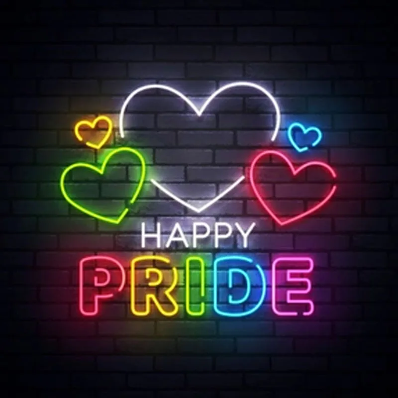 

Neon Sign For Happy Pride light Beer Heart Shape Window Wall Advertise Home Custom LOGO Decorate Display Impact Attract light