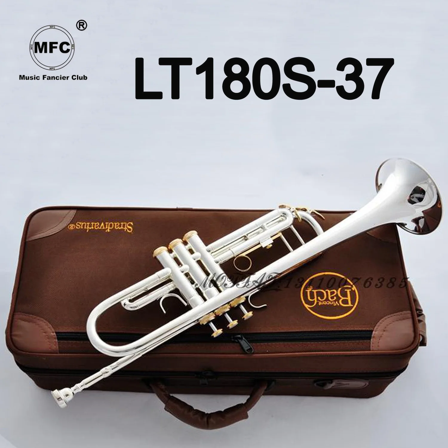 

Music Fancier Club Bb Trumpet LT180S-37GS Silver Plated Gold Keys Music Instruments Profesional Trumpets 180S-37 Case Mouthpiece