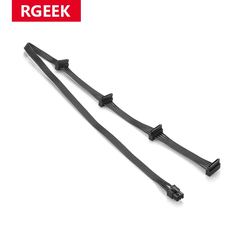 Rgeek PCI-E 6 Pin Male 1 to 4 SATA Female Power Supply Splitter Supply Cable for Corsair RM650X RM750X RM850X RM1000X