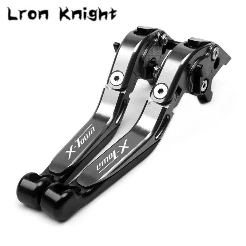 For KYMCO X-TOWN 125i X-TOWN 300i X TOWN 125i 300i Motorcycle CNC Adjustable Folding Extendable Brake Clutch Lever With logo