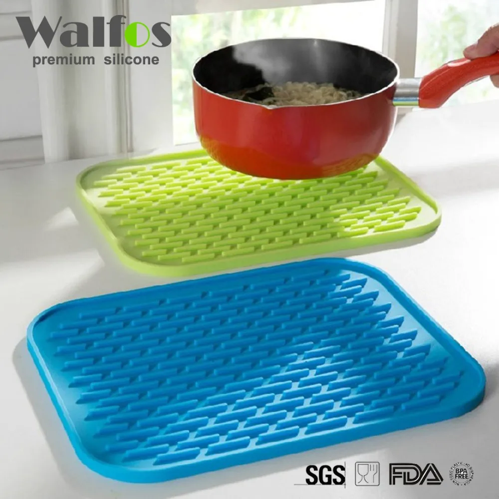 

WALFOS Food Grade Multifunction Silicone Coaster Non-Slip Silicone Heat Resistant Mat Coaster Cushion Placemat Pot Holder