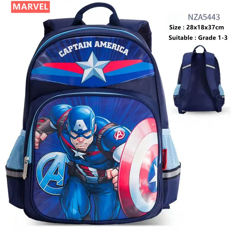 Disney New School Bags for Boys Primary School Studennt Backpack Spider Man Capatin America Shoulder Bags Kids Gift Mochilas