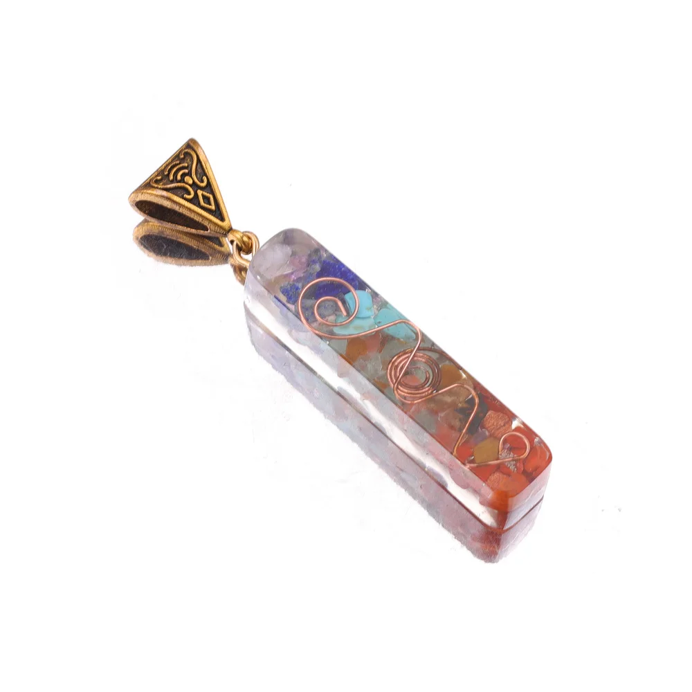 Retro Reiki Healing Energy Crystal Charm Pendants Natural Stone for Yoga Meditation Spiritual 7 Chakra DIY Jewelry Neckalce