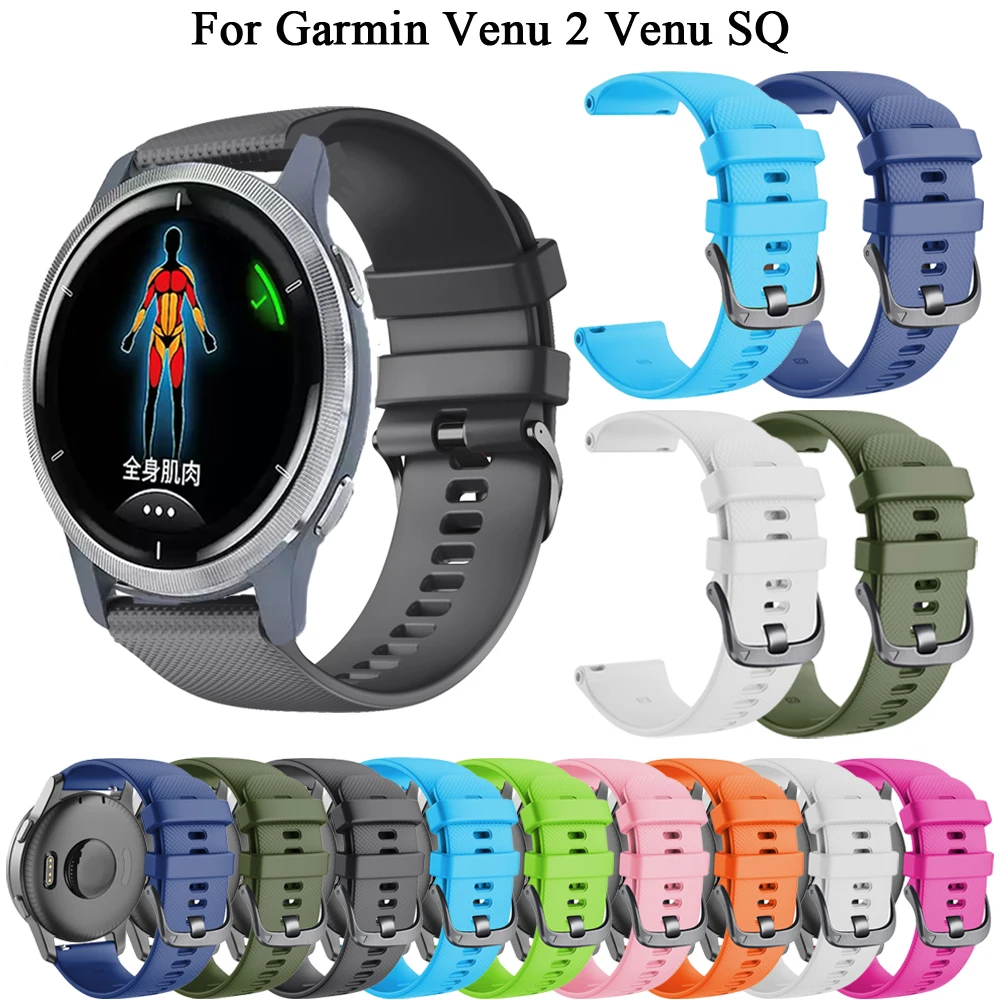 Correa para reloj inteligente Garmin Venu 2 Vivoactive 4 Venu SQ 20 22mm, banda deportiva de silicona suave, pulsera de repuesto