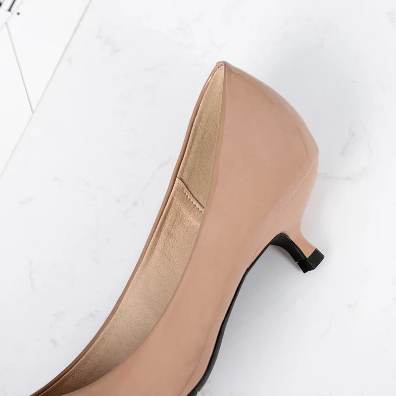 Office & Career 2023 new spring autumn casual Thin high-heeled shoes women pumps PU Slip On 3.5CM Pointed Toe women shoes