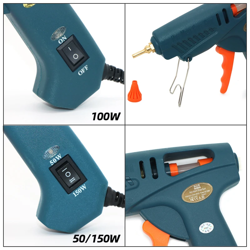 Glue Gun Tool Bag 50W/150W 100W Hot Melt Glue Gun  Copper Nozzle for 11mm Glue Stick Home Craft DIY Adhesive Hot Gun