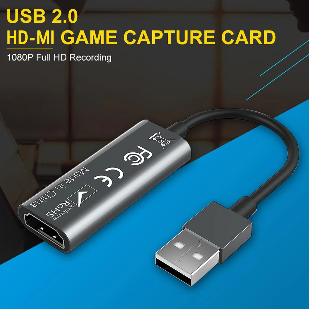 Kuwfi Video Capture Card 1080P USB2.0 Hdmi Video Grabber Box Live Recorder Game Capture Card Voor Laptop PS4 Live streaming