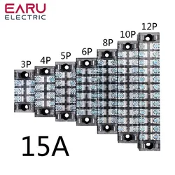 15A 600 V Doppia Fila Barriera Terminale A Vite Blocco Connettore del Cavo TB Serie 3 4 5 6 8 10 12 16 20 posizioni Modi Commercio All'ingrosso Della Fabbrica