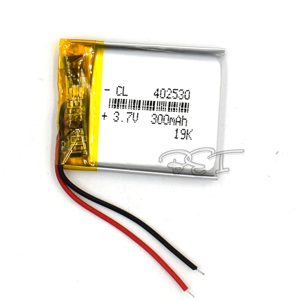 Bateria recarregável li-po do liíon da pilha 402530 3.7v 300mah do polímero do lítio de 10 pces para o navegador do produto de digitas de gps da almofada pda mp5 de dvd