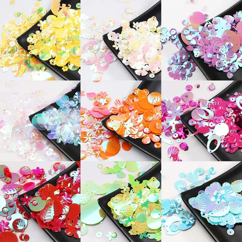 10 grams of color matching PVC sequins DIY mixed sequins glass beads pipe party decoration accessories