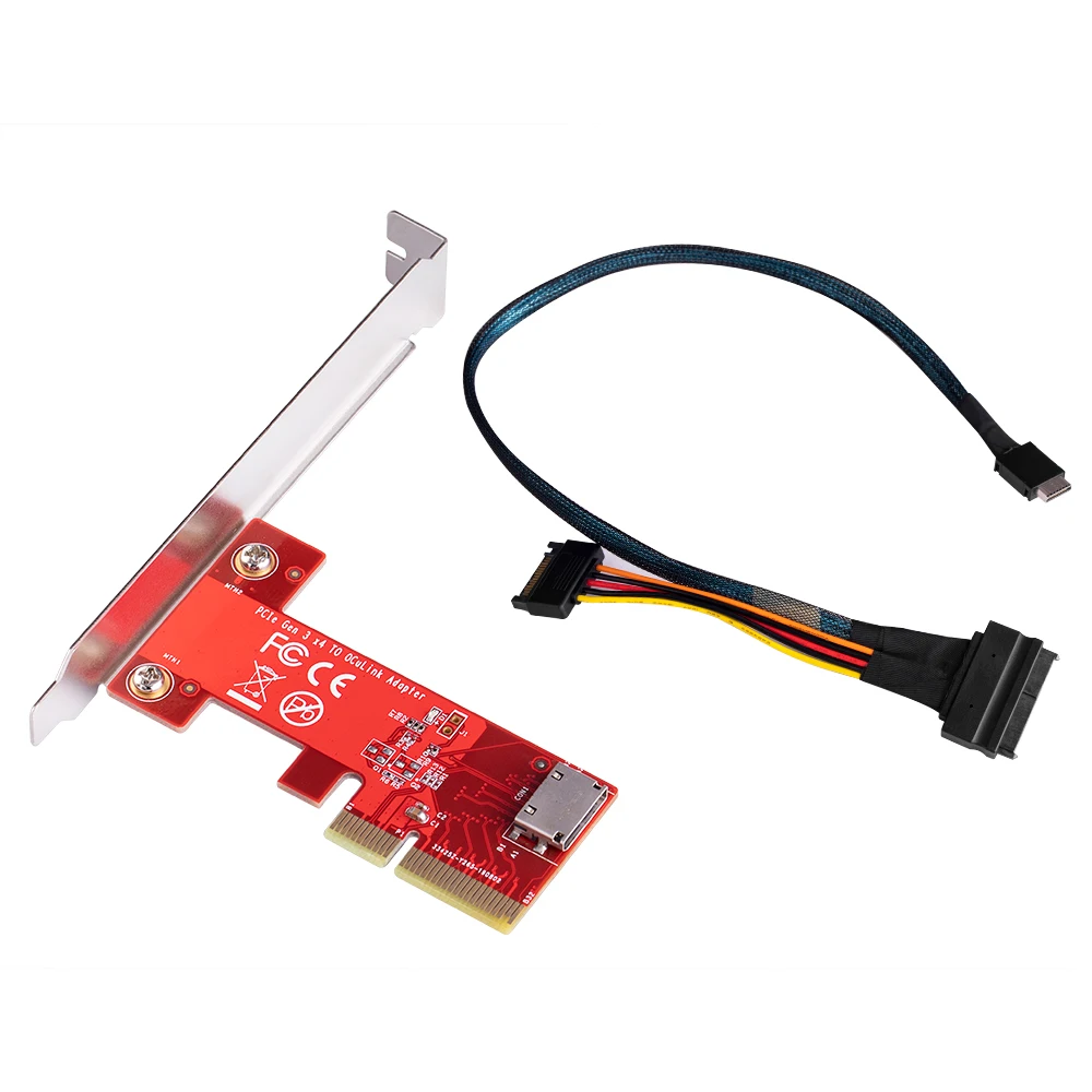 Imagem -04 - Adaptador Pcie Sff8612 x4 para Oculink Conversor Pcie Nvme Ssd Sff8612 para Pci-e 4x