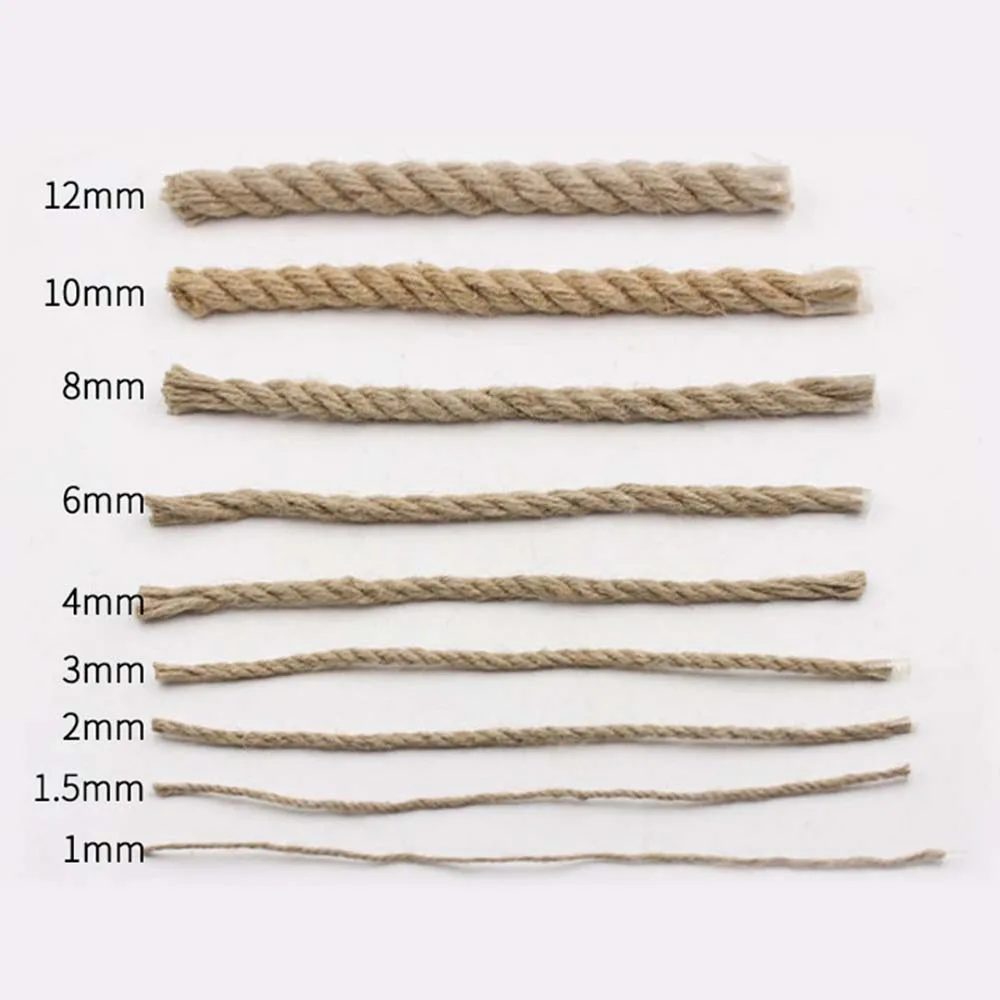 Natural Jute Twine Vintage Jute Rope Cord String Twine Burlap For DIY Crafts Gift Wrapping Gardening Wedding Decor Cat Climbing