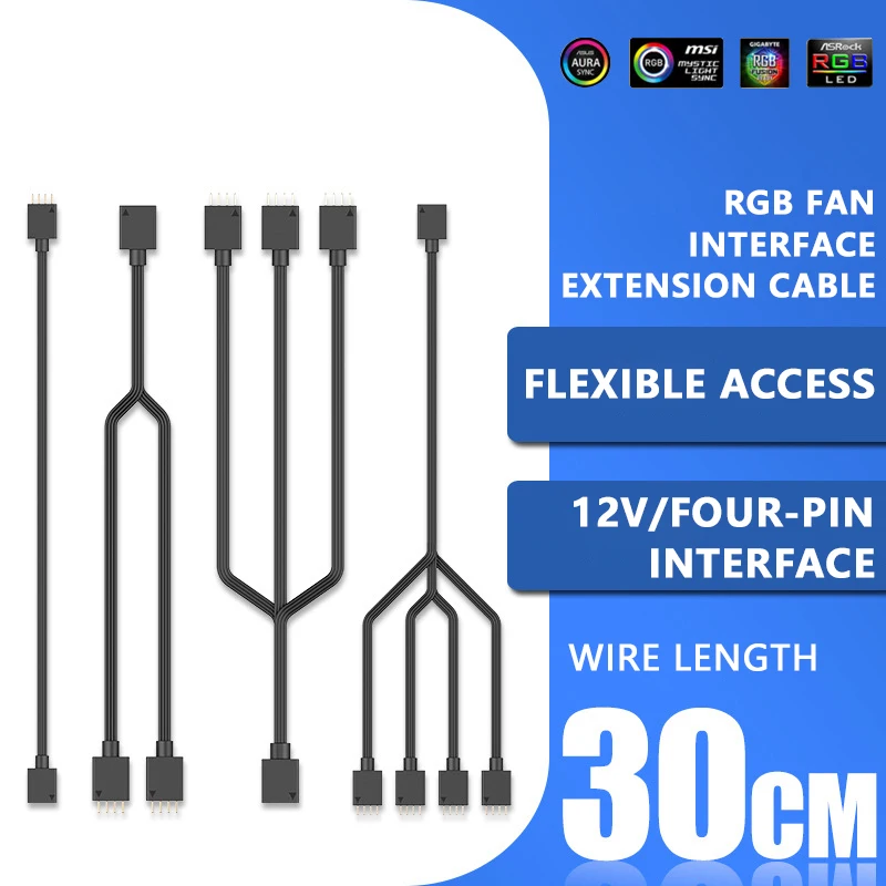 UTHAI 5V/12V motherboard ARGB/RGB fan splitter Shenguang synchronization extension cable one point two/three/four adapter