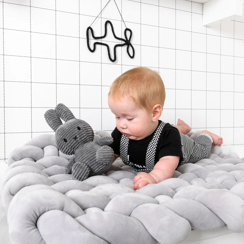 Nministériels d en peluche pour bébé, fait à la main, coton doux, carré, décor de pépinière, oreiller de sol, activité, polymère de jeu pour enfants