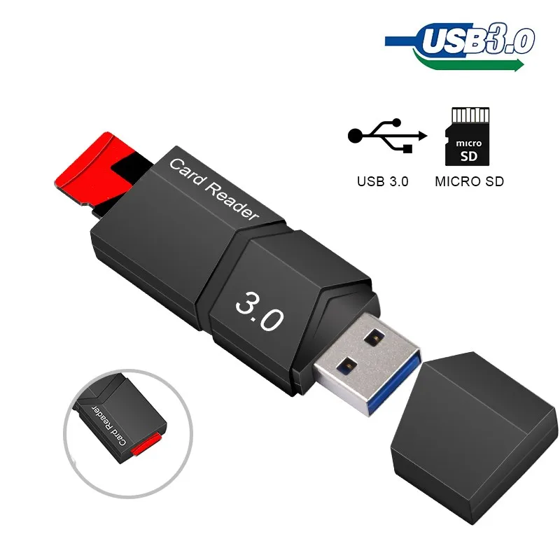 Pembaca Kartu USB 3.0 Konektor Adaptor Flash Drive Micro USB Pembaca Kartu Memori TF Kecepatan Tinggi Pembaca Microsd