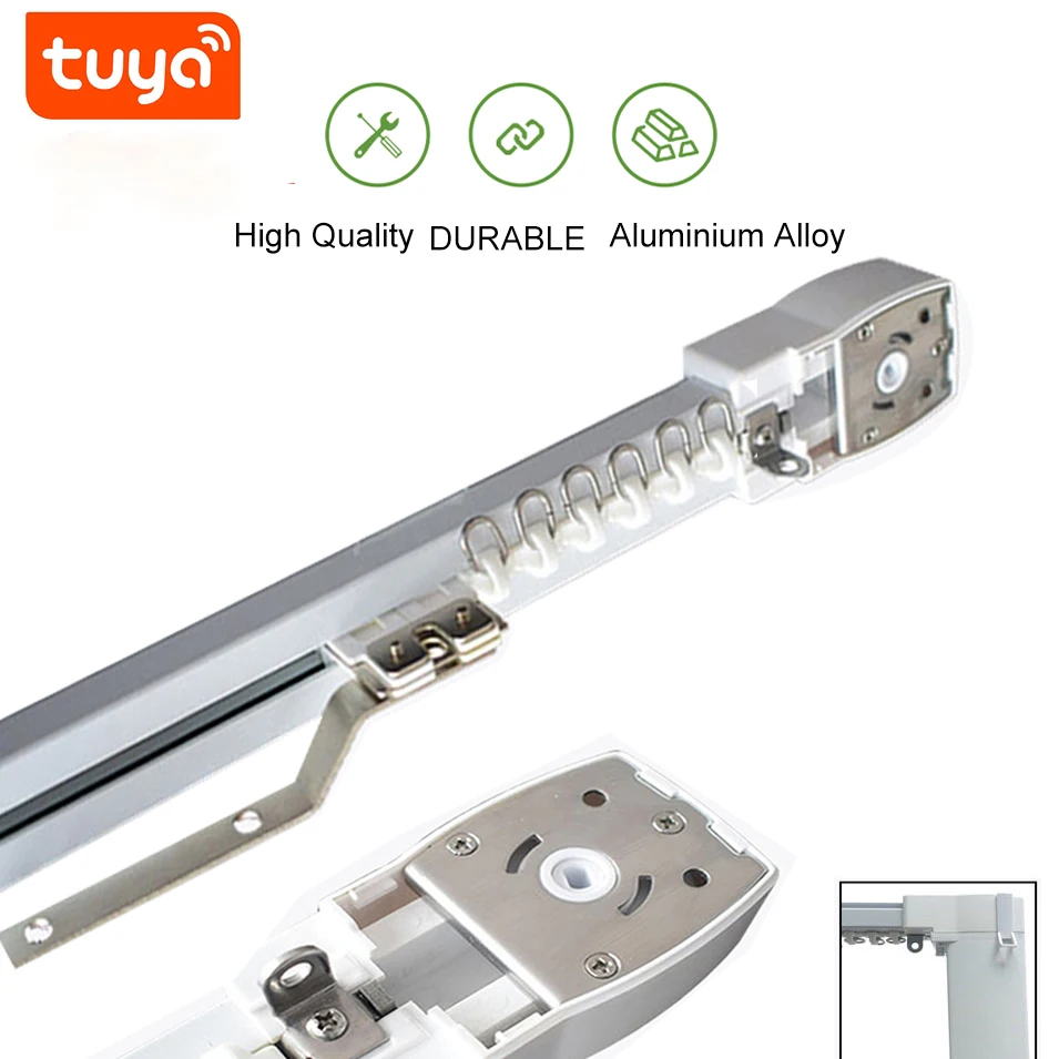 Free Ship Super Silent Tuya Electric Curtain Track Rail Motorized Rod for Tuya Zigbe/Wifi Motor Smart Curtains Automatic System