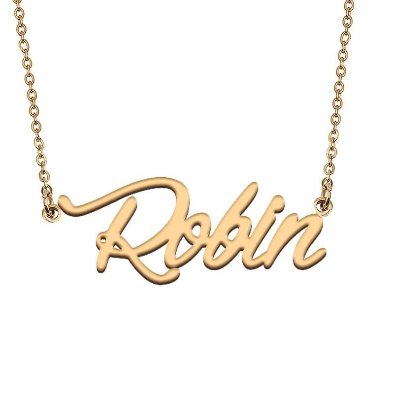 Robin Custom Name Necklace Customized Pendant Choker Personalized Jewelry Gift for Women Girls Friend Christmas Present