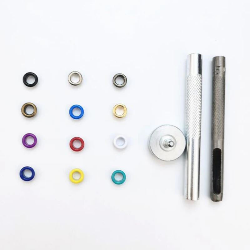 600Sets 12Colors Metal Snap Button Grommets Fasteners 5mm Eyelets Grommet Setting Tool with Storage Box DIY Sewing Accessories