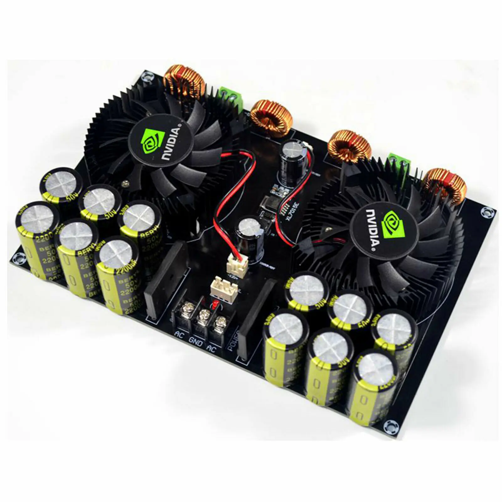 TDA8954 420W+420W Class D digital power amplifier board with fan cooling