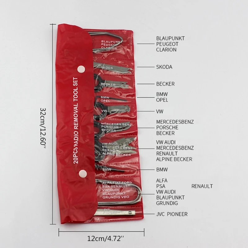 Conjunto de ferramentas de desmontagem de alto-falante automotivo, 2021, novo, 20 pçs, remoção automática de chaves de rádio estéreo, remoção de