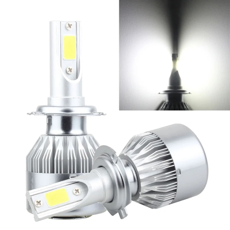 LED H7 Headlights 2 PCS H7 36W 3600 LM 6000K IP68 Constant Current Car H7 LED Casnbus Headlight with 2 COB Lamps