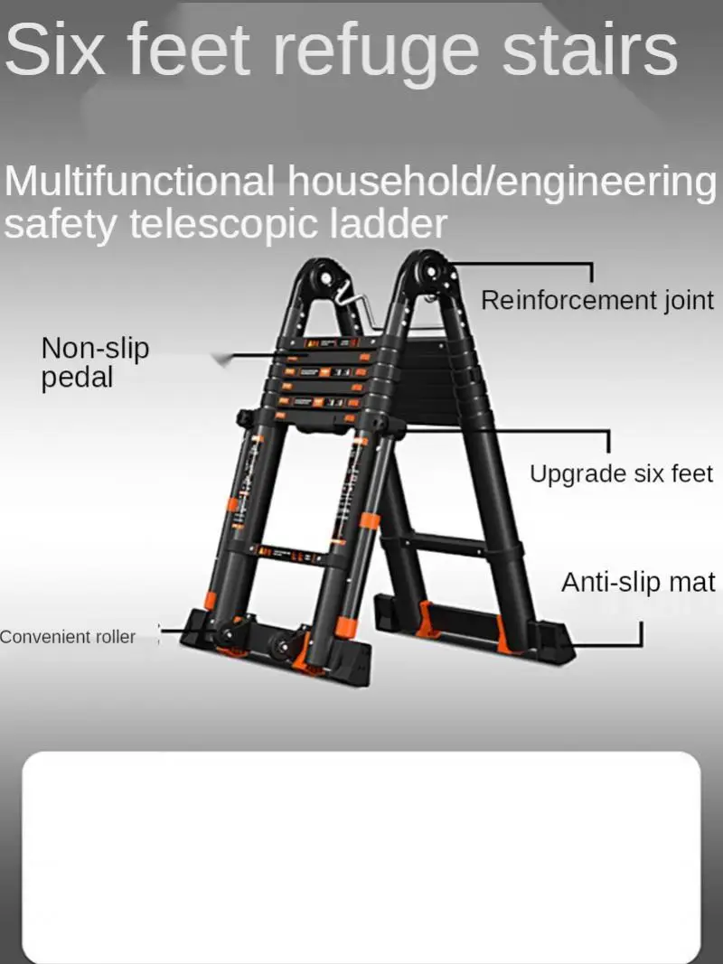 2.1*2.1M multifunzionale pieghevole telescopico in lega di alluminio scala portatile scala ispessita ingegneria scala telescopica ragazzo