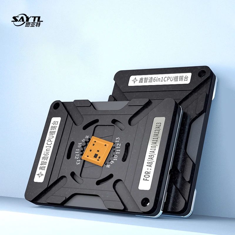 BGA Reballing Stencilแพลตฟอร์มสำหรับiPhone A8/A9/A10/A11/A12/A13 CPUซ่อมเครื่องมือแม่เหล็กถาวรBGA Solderingชุดแม่แบบ