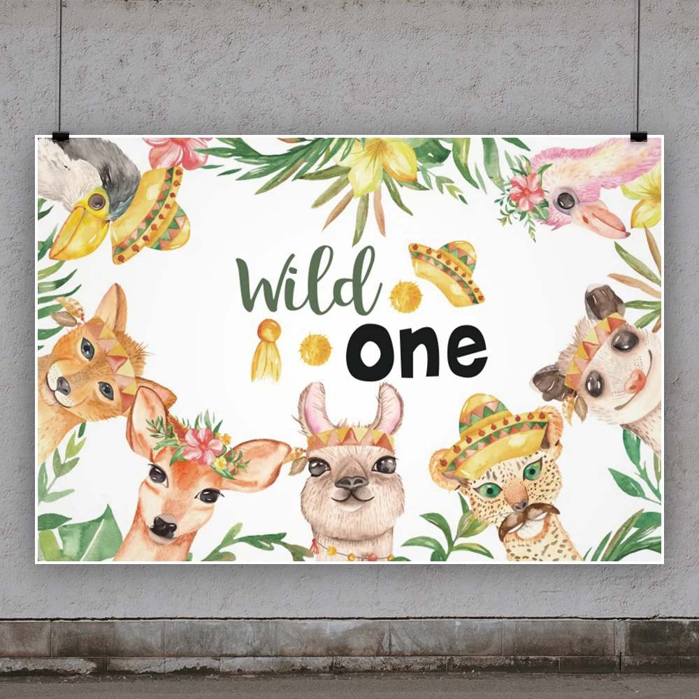 Yeele الغابة البرية واحدة الحيوان الكرتون الطفل عيد ميلاد خلفية للتصوير الفوتوغرافي التصوير الفوتوغرافي الخلفيات استوديو الصور