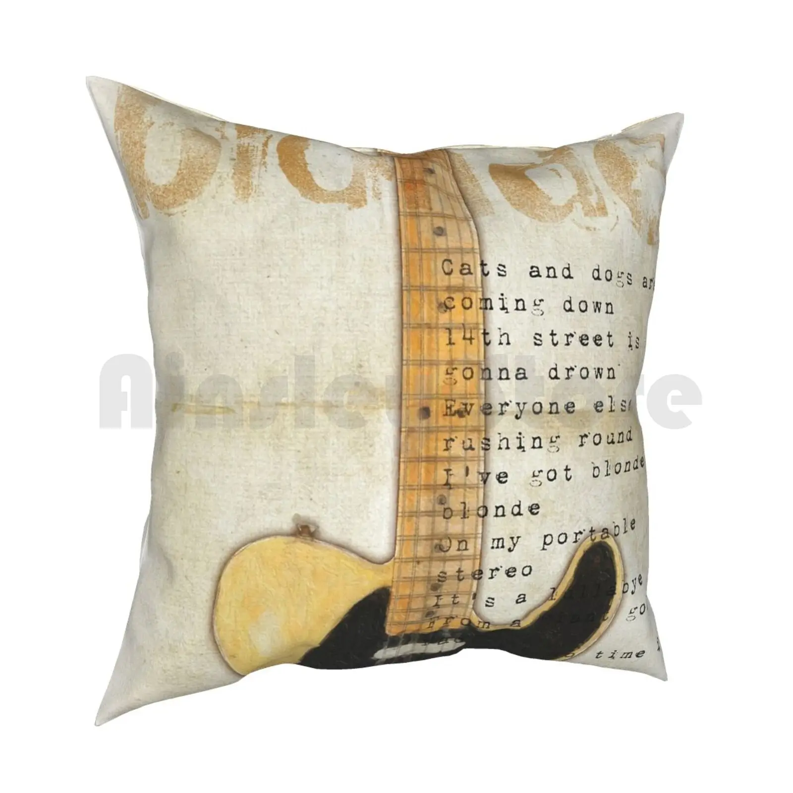 Blonde On Blonde Pillow Case Printed Home Soft DIY Pillow cover Telecaster Guitar Music Blonde