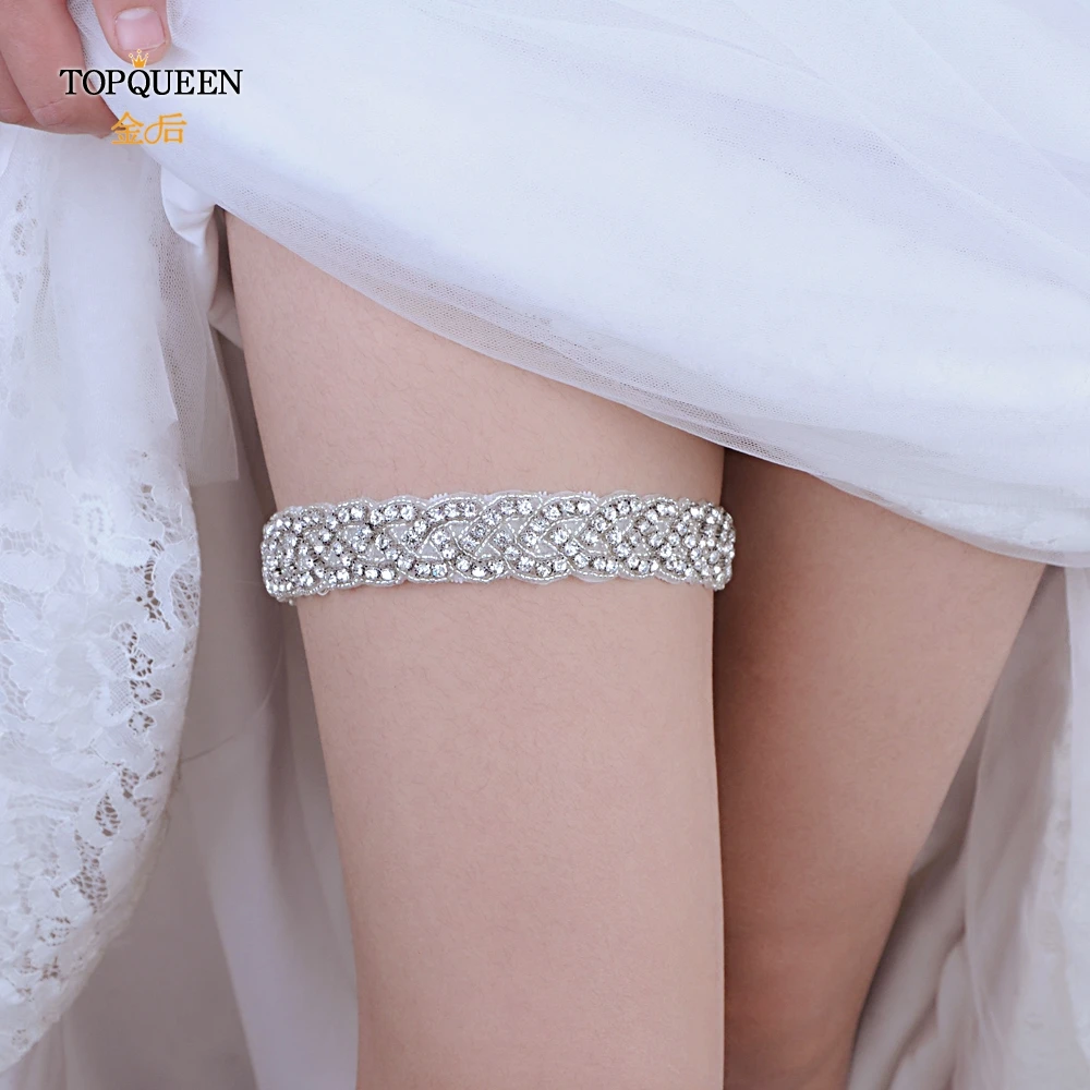 TOPQUEEN S216-D Fahion Sexy Wedding reggicalze in pizzo ragazza strass Party Bridal Women Lingerie Cosplay Leg Ring reggicalze