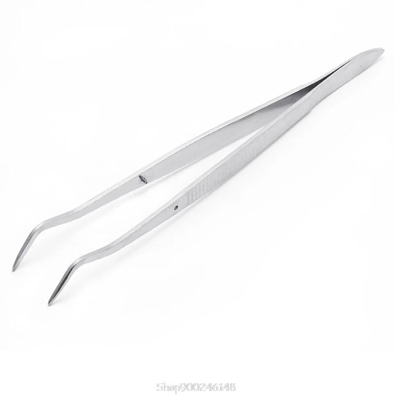 

Stainless Steel Tweezers Serrated Curved Dental Instruments Dental Tool D16 20 Dropship