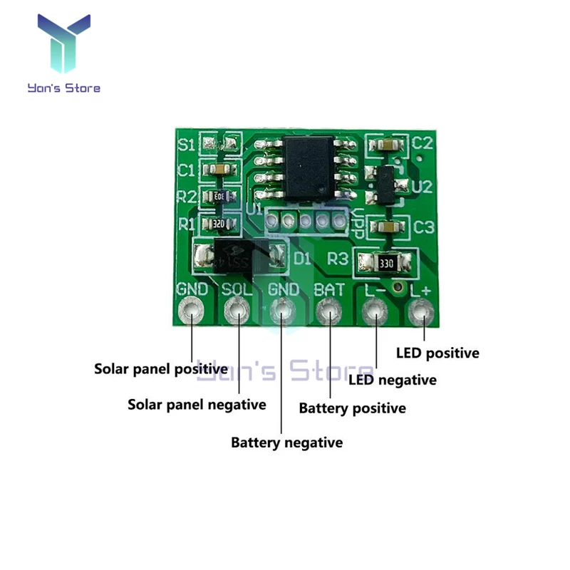 Solar Lamp Controller 3.2V 3.7V Solar Lantern Controller Board Light Control Solar Lawn Lamp Circuit Board with Timing Function