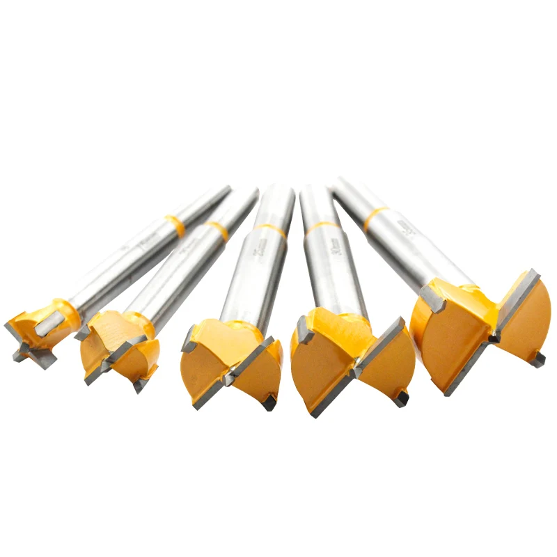 5 Buah Forstner Tips Hinge Bor Set untuk Pertukangan Kayu Jendela Lubang Cutter Auger Kayu Bor Dia 15 20 25 30 35Mm