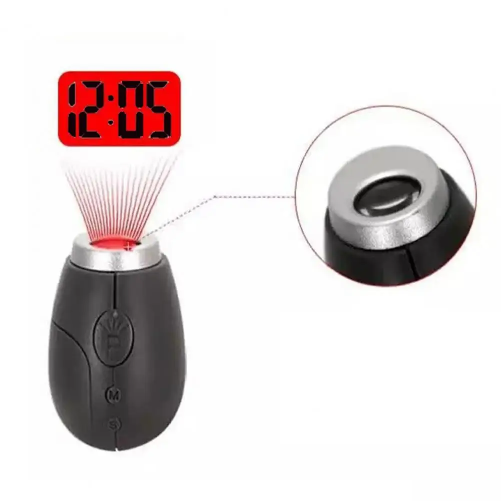 Portable Digital Projection Alarm Clock Key Chains Mini Projector LED Clock Carry Time Flashlight Clock Hanging Rope Table Decor