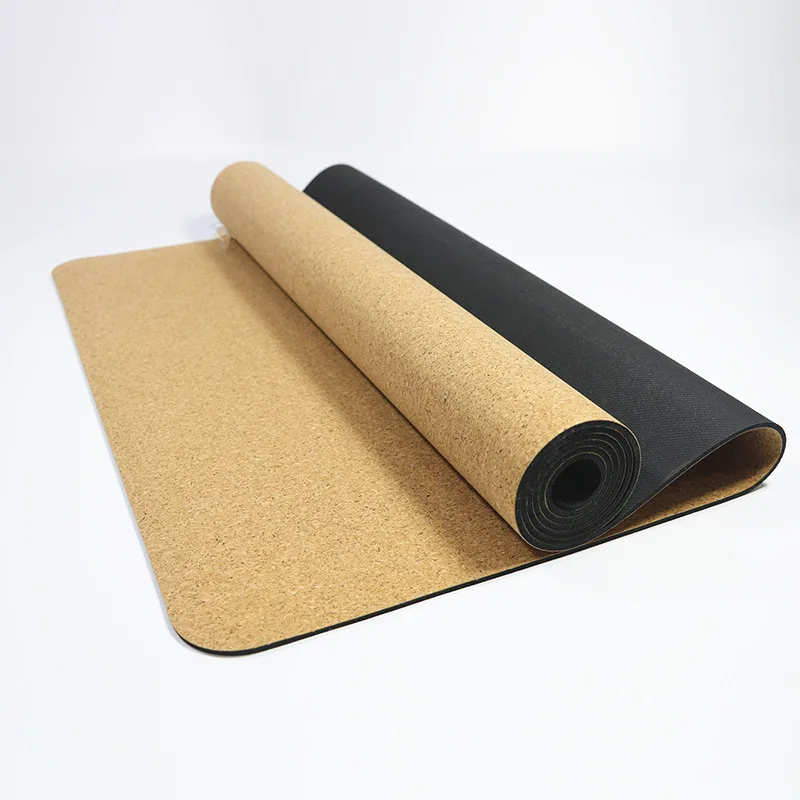 68cm*5mm Natural Cork Yoga Exercise Mat Widen TPE Pilates Fittness Mat with Position Line Non-slip Yoga Pad Gym Sports Mat