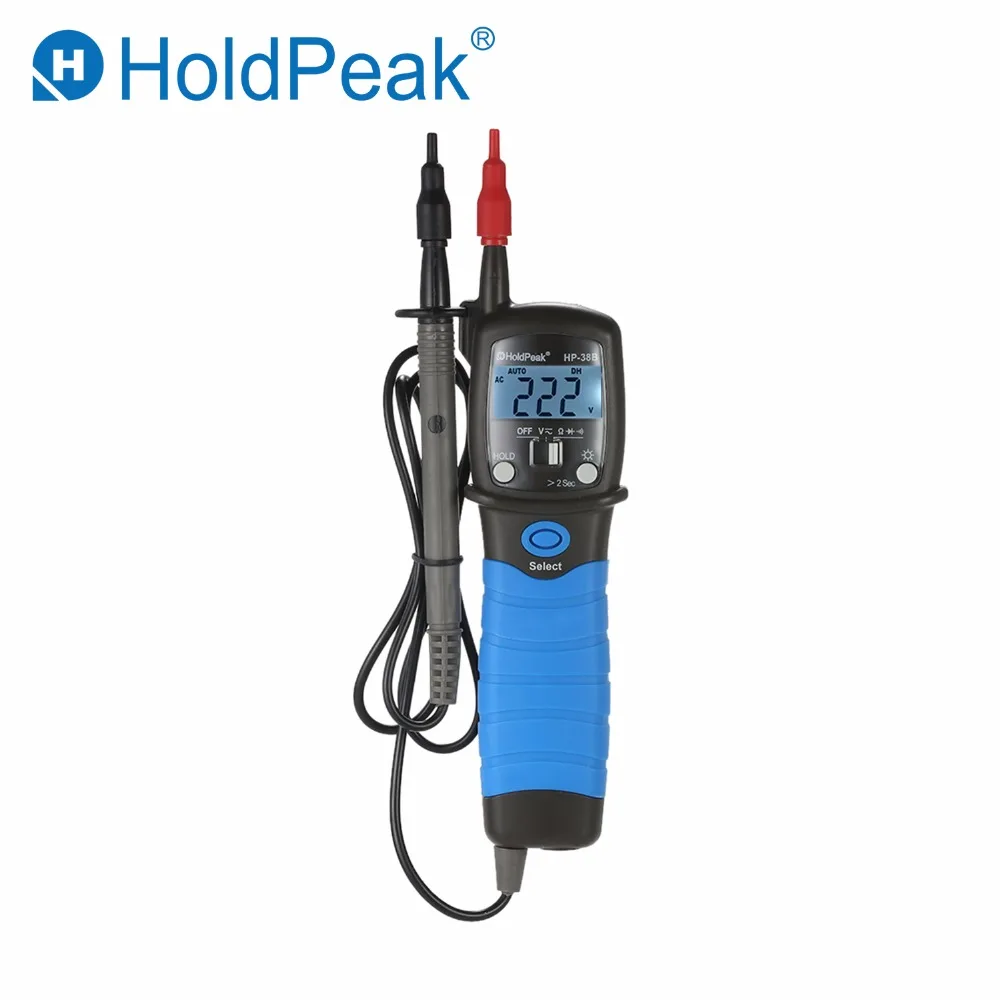 HoldPeak HP-38B ( RU/US/UK Warehouse ) Pen Type Auto Range Voltage Tetser LCD Professional AC/DC Voltage Electronic Diode