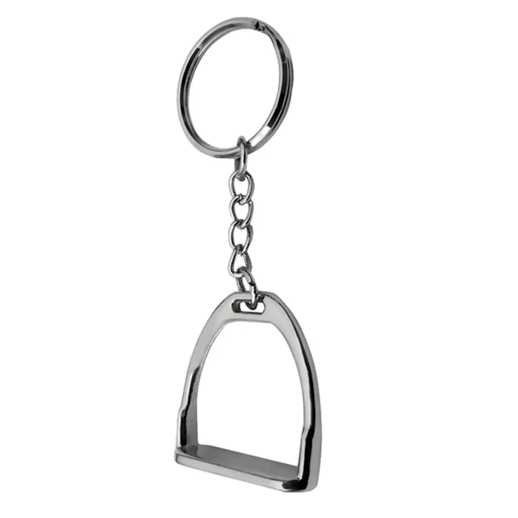 Gold Zinc Alloy Western Keychain Stirrup Key Ring Hanger Backpack Hangbag Decoration Tool Equine Gear 8cm