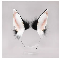 6 styles Plush Ears Anubis Wolf Cat Dog Ears Black White Hair Hoop for Cosplay Costume Accessories Handmade Furry Headband Beast