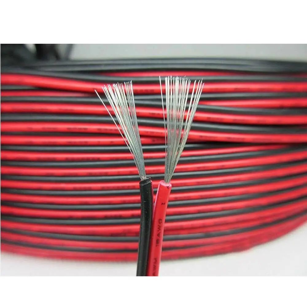 Cables eléctricos UL2468 de 2 pines, Cable de cobre estañado, Cable Flexible rojo y negro, 16/18/20AWG, LED, arnés de cables para coche, bricolaje