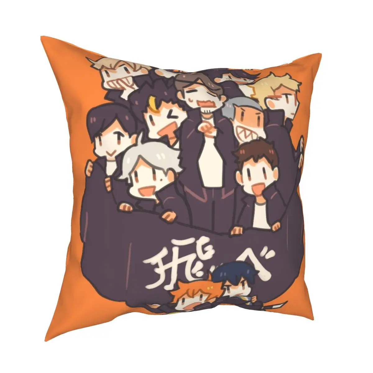 Haikyuu!! Team Karasuno Square Pillowcase Pattern Zipper Decor Home Cushion Cover