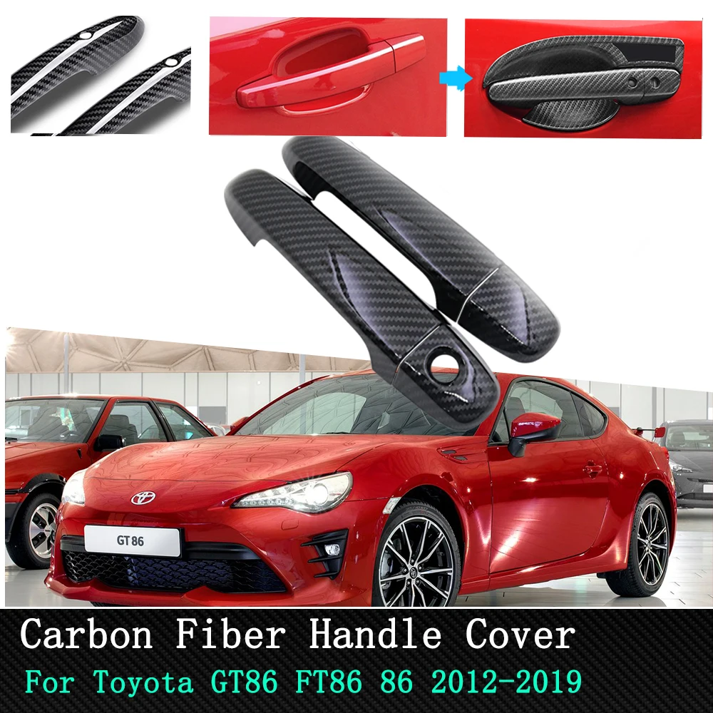 Car accessories Chrome Carbon stickers Luxurious Door Handle Cover for Toyota 86 GT86 FT86 2012 2013 2014 2015 2016 2017 ~ 2019