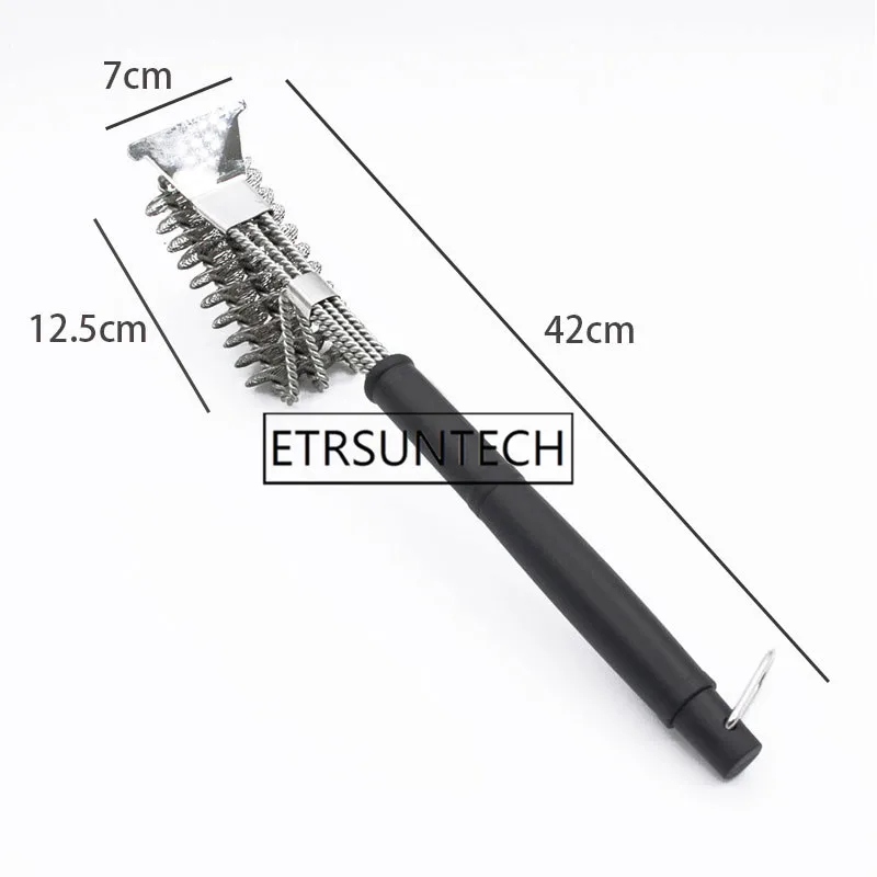 50pcs Grill Brush BBQ Barbecue Cleaning Brush Clean Tool Stainless Steel Wire Cleaning Brushes Scraper With Handle