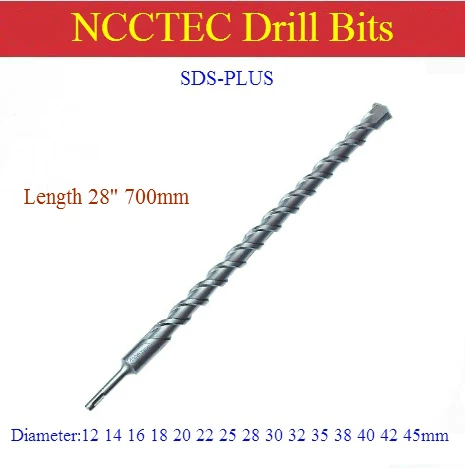 [SDS PLUS 700mm length] 10 12 14 16 18 20 22 25 28 30 32 35 38 40 42mm alloy carbide wall core drill bits | 28'' Hammer hole saw