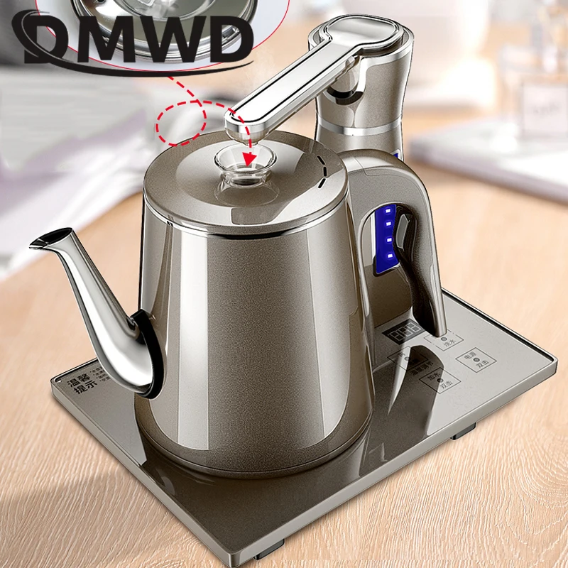 DMWD Home elektryczny w pełni automatyczny czajnik zestaw z imbrykiem 0.8L stal nierdzewna automatyczny wyłącznik dozownik do wody samovar pompujący