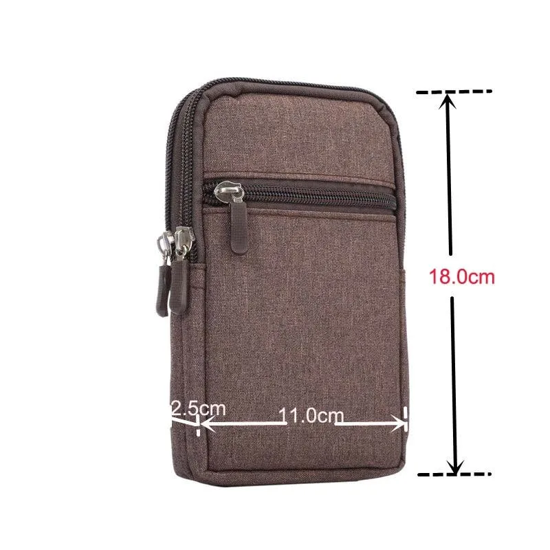 Cowboy Cloth Phone Pouch Belt Clip Bag for Phone Case with Pen Holder Waist Bag Outdoor Sport Phone Cover