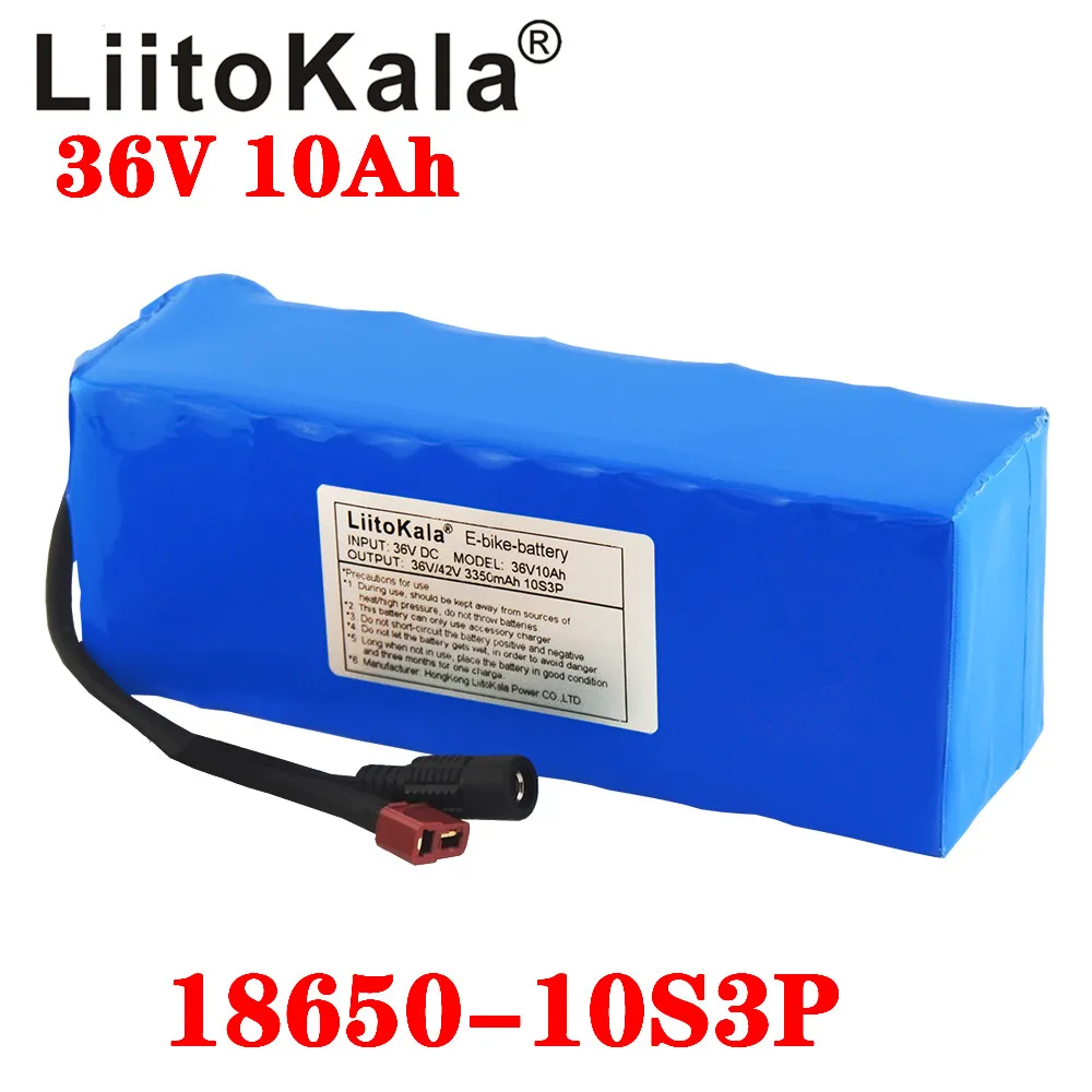 LiitoKala 36V 10S3P 10Ah 500W High power capacity 42V 18650 lithium battery pack ebike electric car bicycle motor scooter BMS