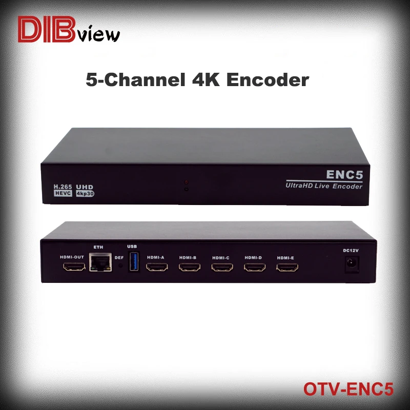 

OTV-ENC5 5 Channel HDMI 4K 30FPS Video streaming encoder decoder transcoder H265 HEVC H.264 NDI SRT HLS RTMPS Facebook Youtube