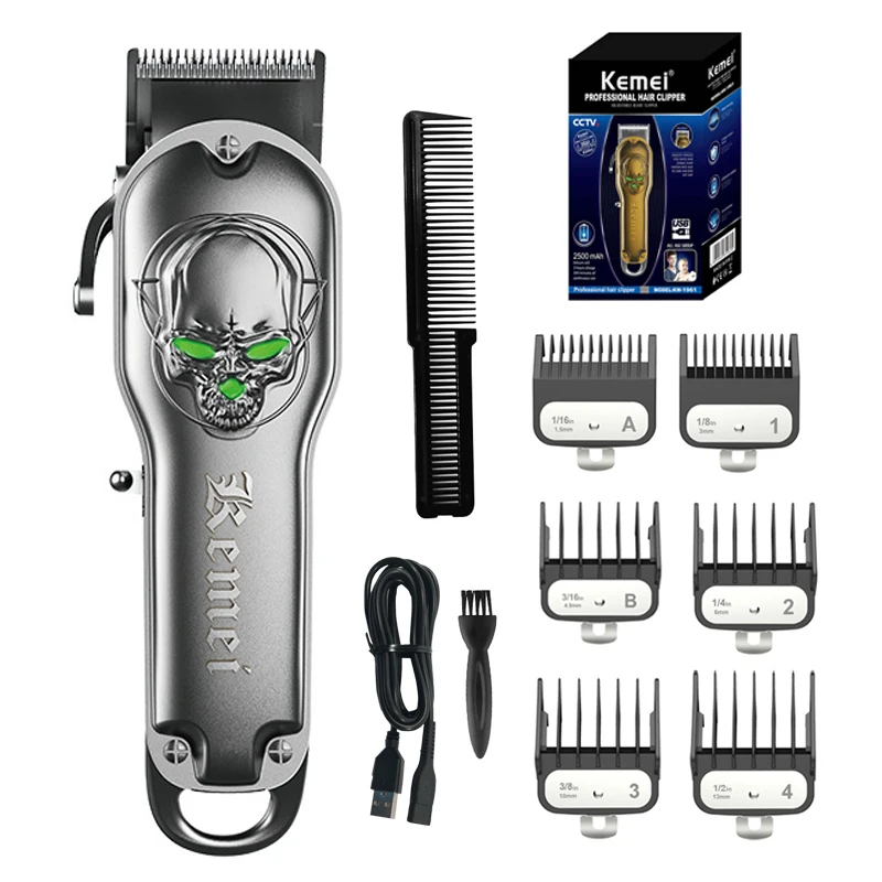 Kemei KM-1961 professional clipper all-metal rechargeable hair trimmer for barber men electric beard shaver hair cutting machine