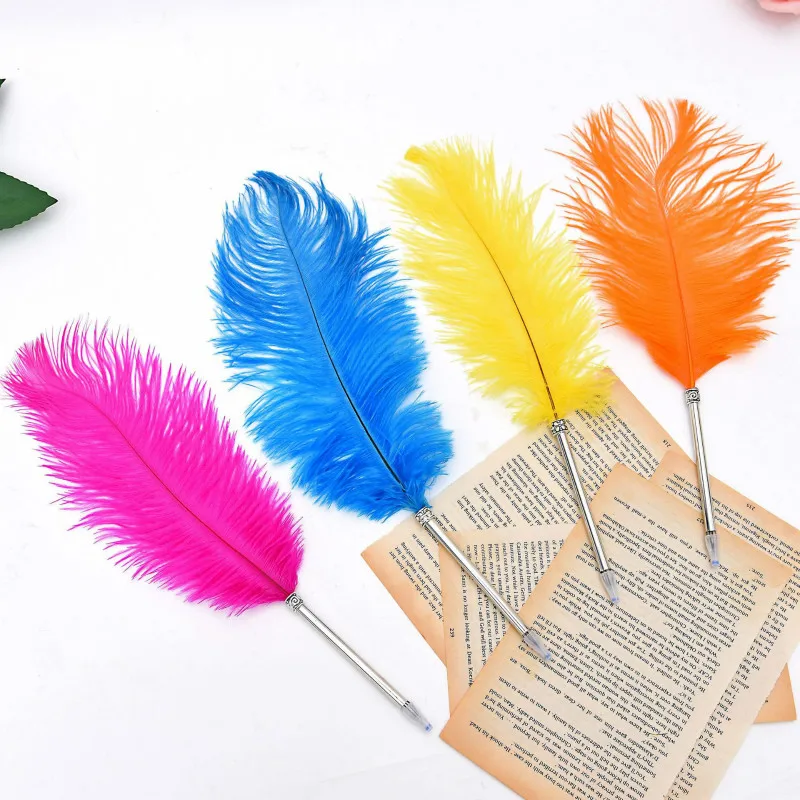 

10PCS Office Stationery Camel Feather Ballpoint Pen Christmas Gift Western Style Wedding Signature