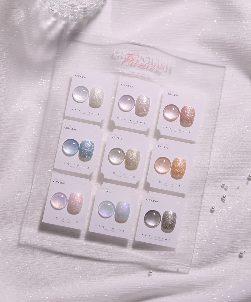 Vendeeni 9 Farben Perlmutt-Muschel-Faden Gel-Nagellack UV Soak-Off Gel-Lack DIY Muschel-Faden-Muster Gel-Lack für Maniküre – Detail 9